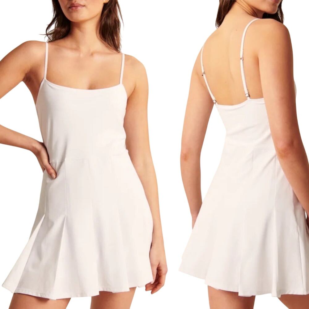 Abercrombie & Fitch Pleated Traveler Mini Dress Tennis Dress White Womens Small